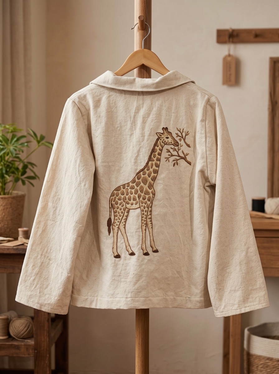 Canvas jacket, giraffe