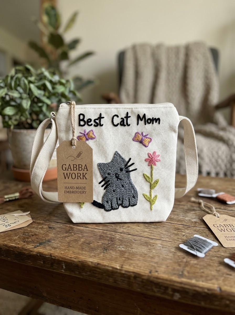 Square cross body, Best Cat Mom