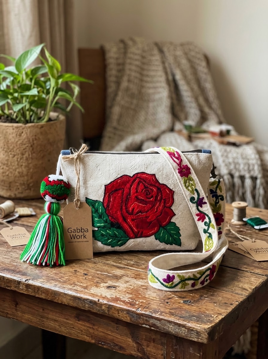 Tassel flower cross body, rose