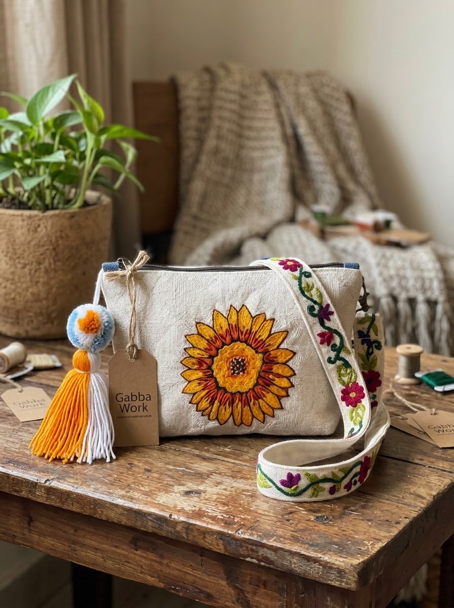 Tassel flower cross body, sunflower