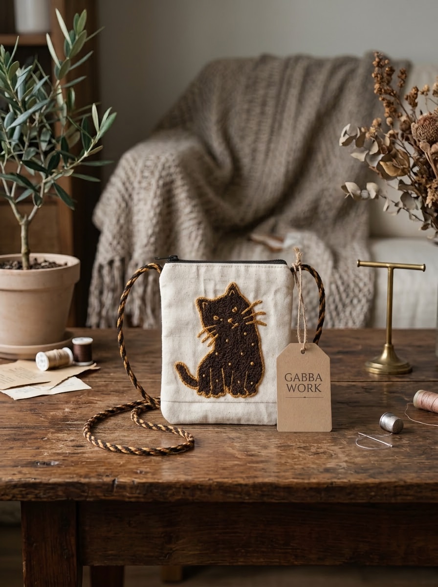 Dori pouch, brown cat