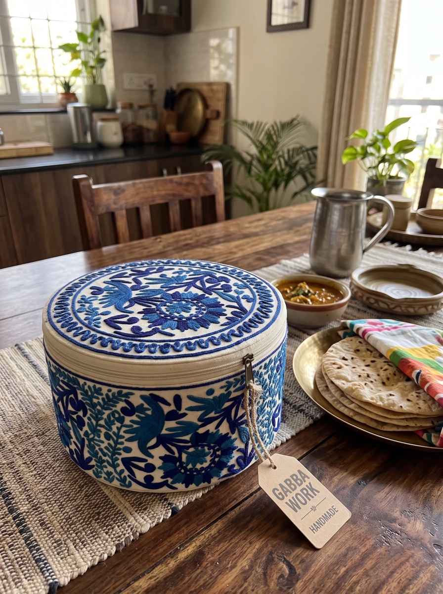 Roti holder (hot pot), blue florals