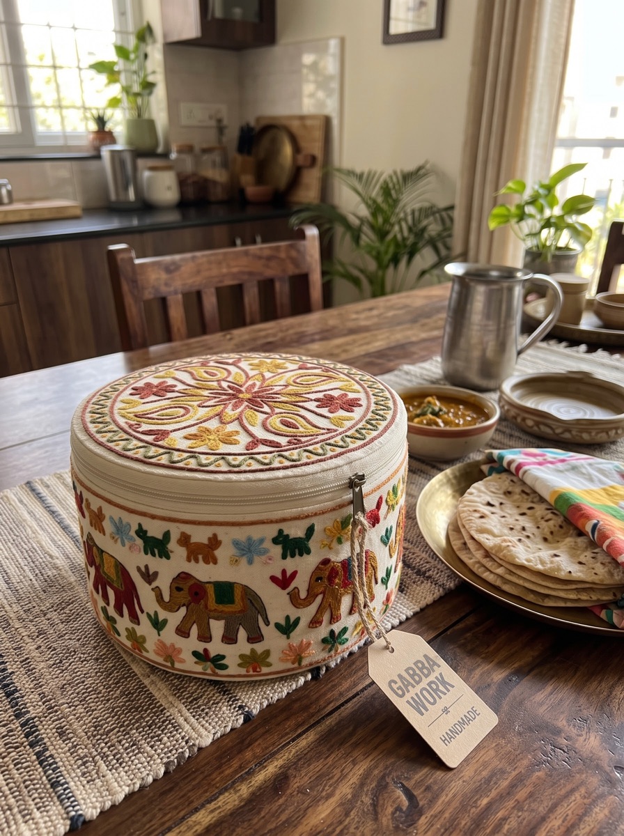 Roti holder (hot pot), elephants and animals
