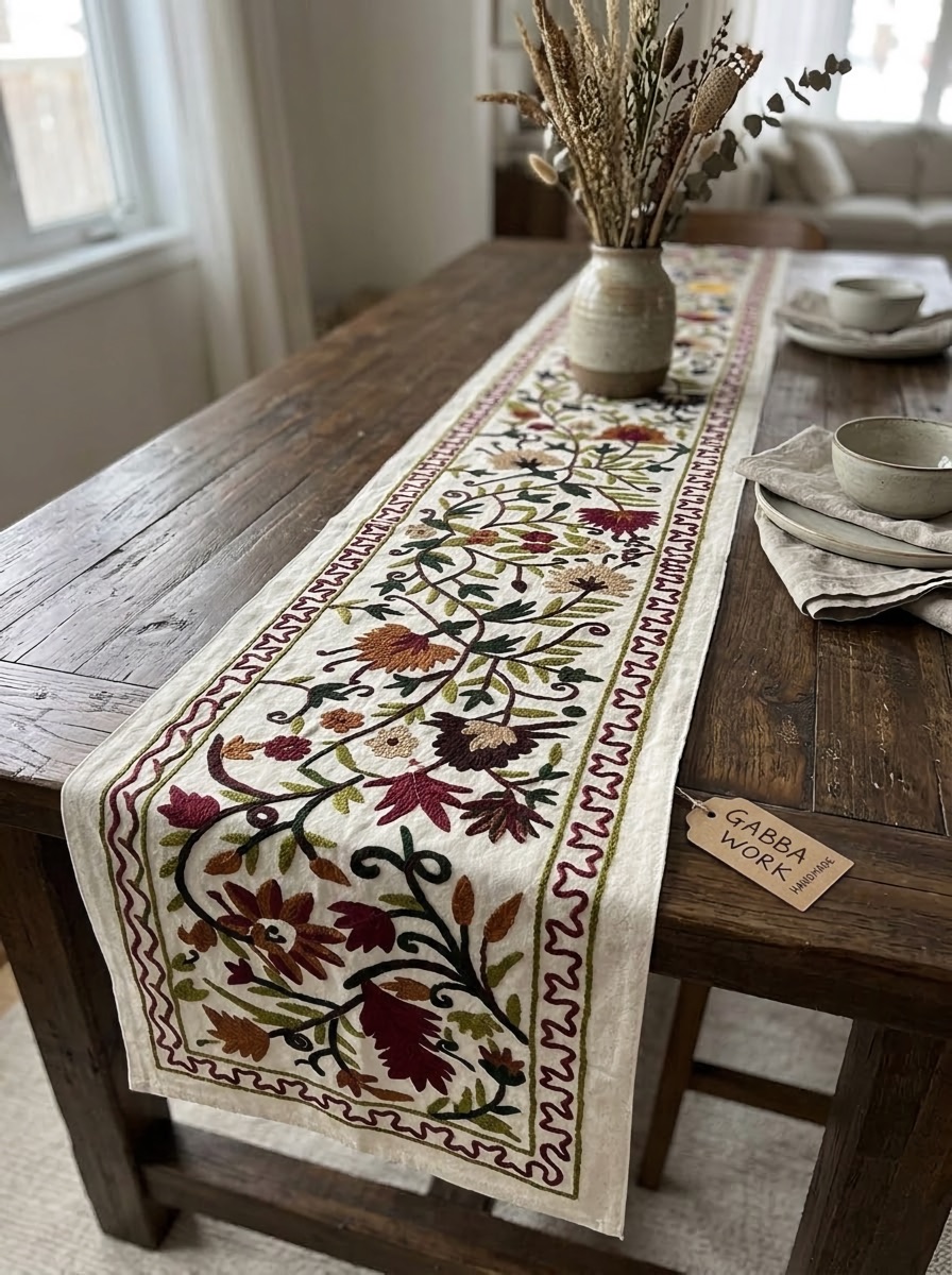 Table runner, earth florals